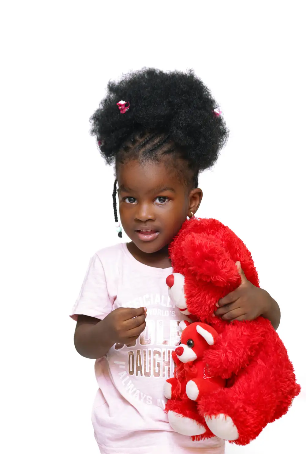 baby girl with teddy