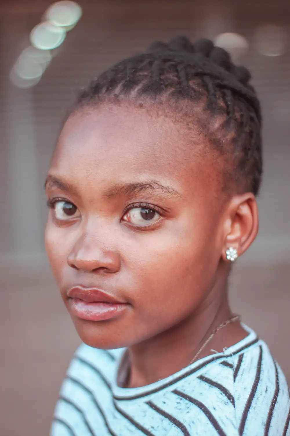 Close up of girl with light make up