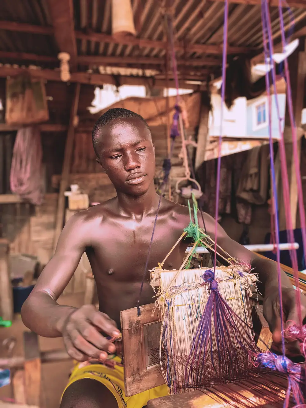 aso oke making