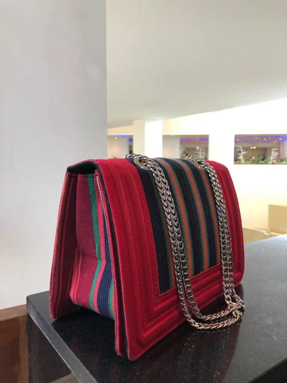 Side view of the Aso-oke bag