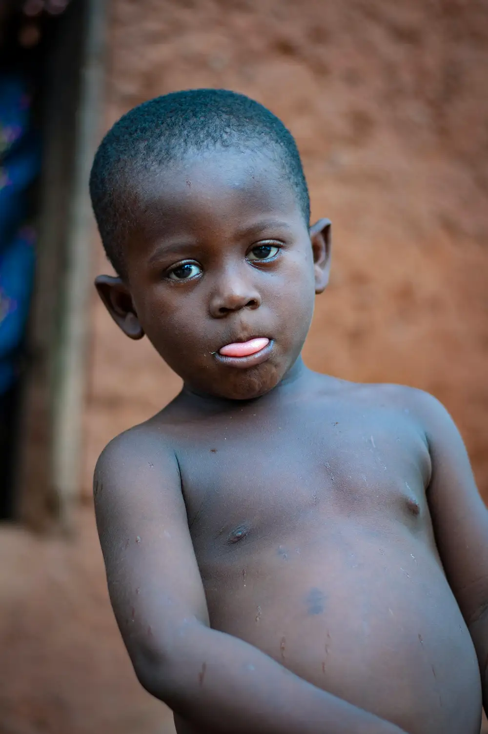 little boy posing