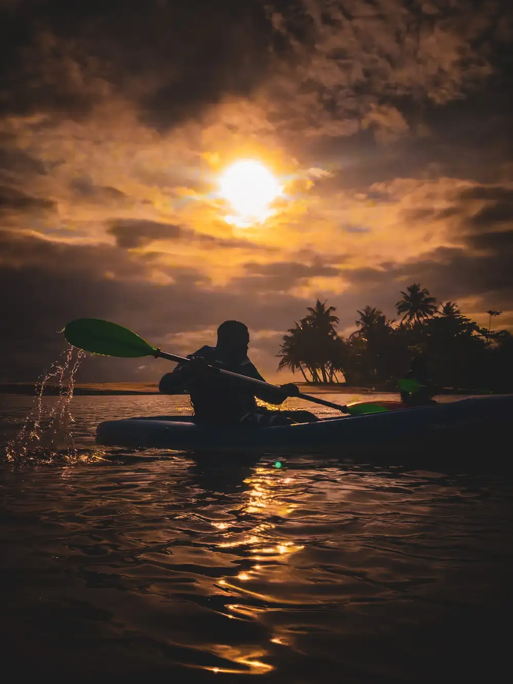 man on a canoe