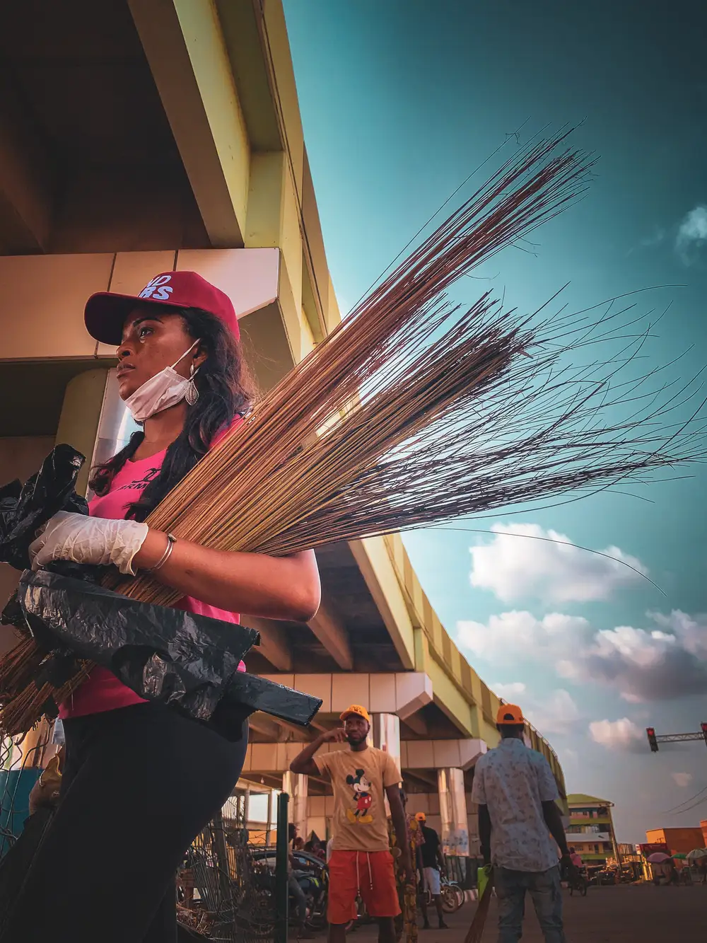 lady with brooms