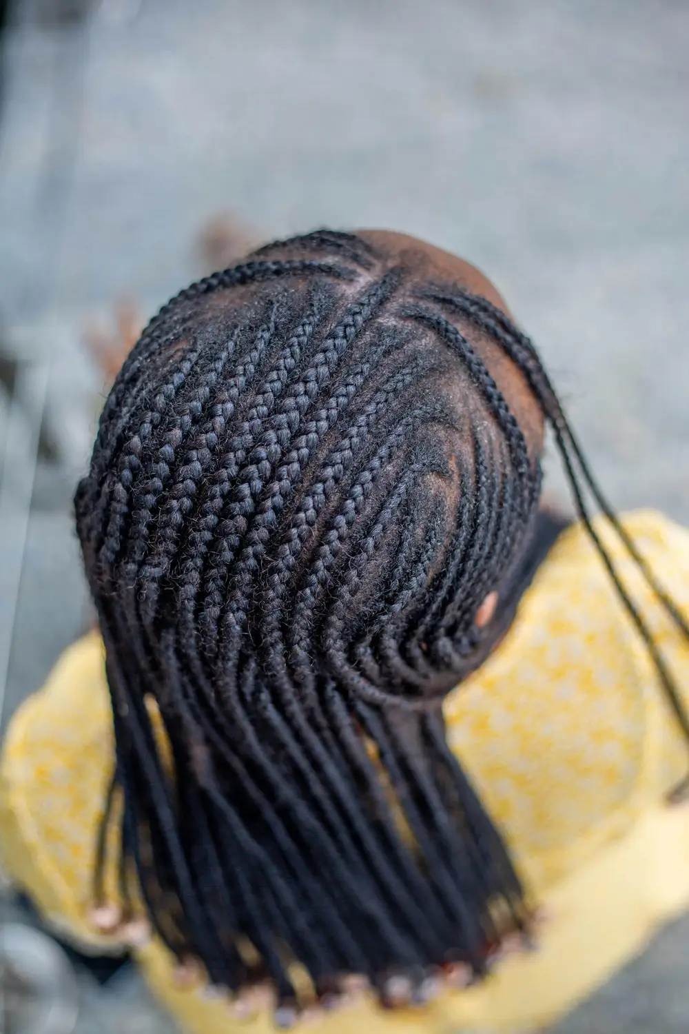 sky view of a beautiful woman's hairstyle