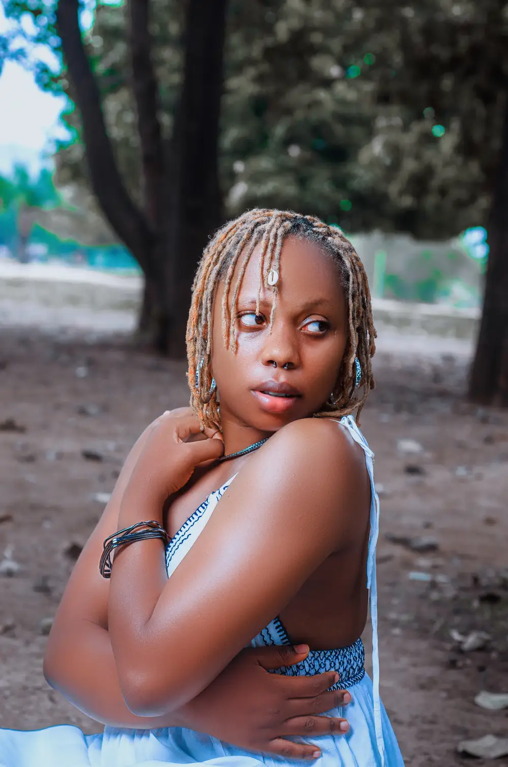 Girl with brown dreads