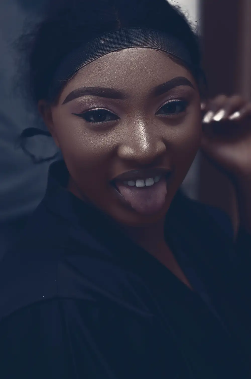 Fine lady with tongue out