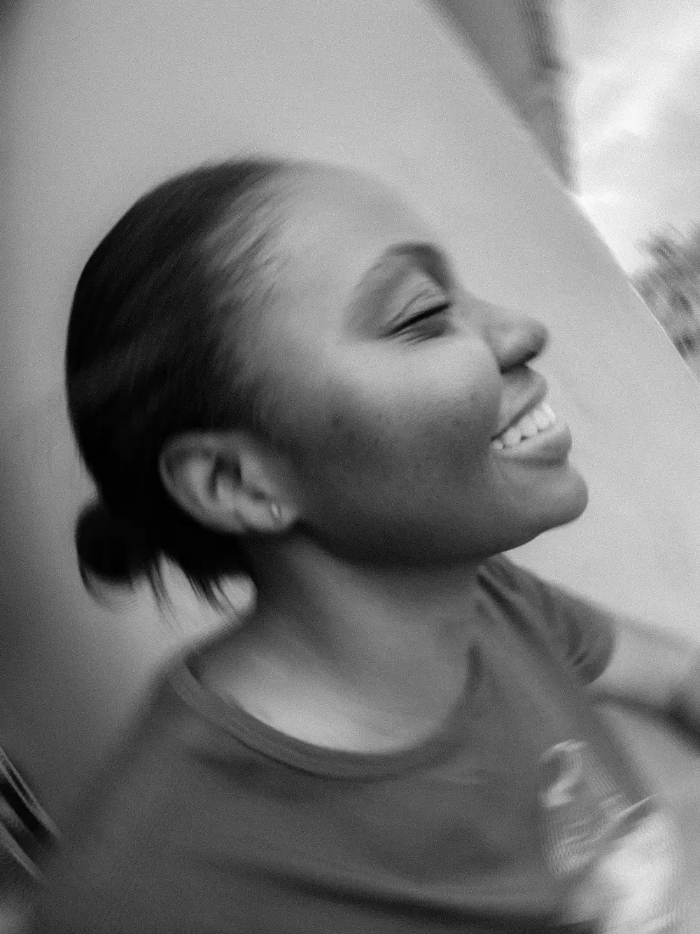 smiling blurry