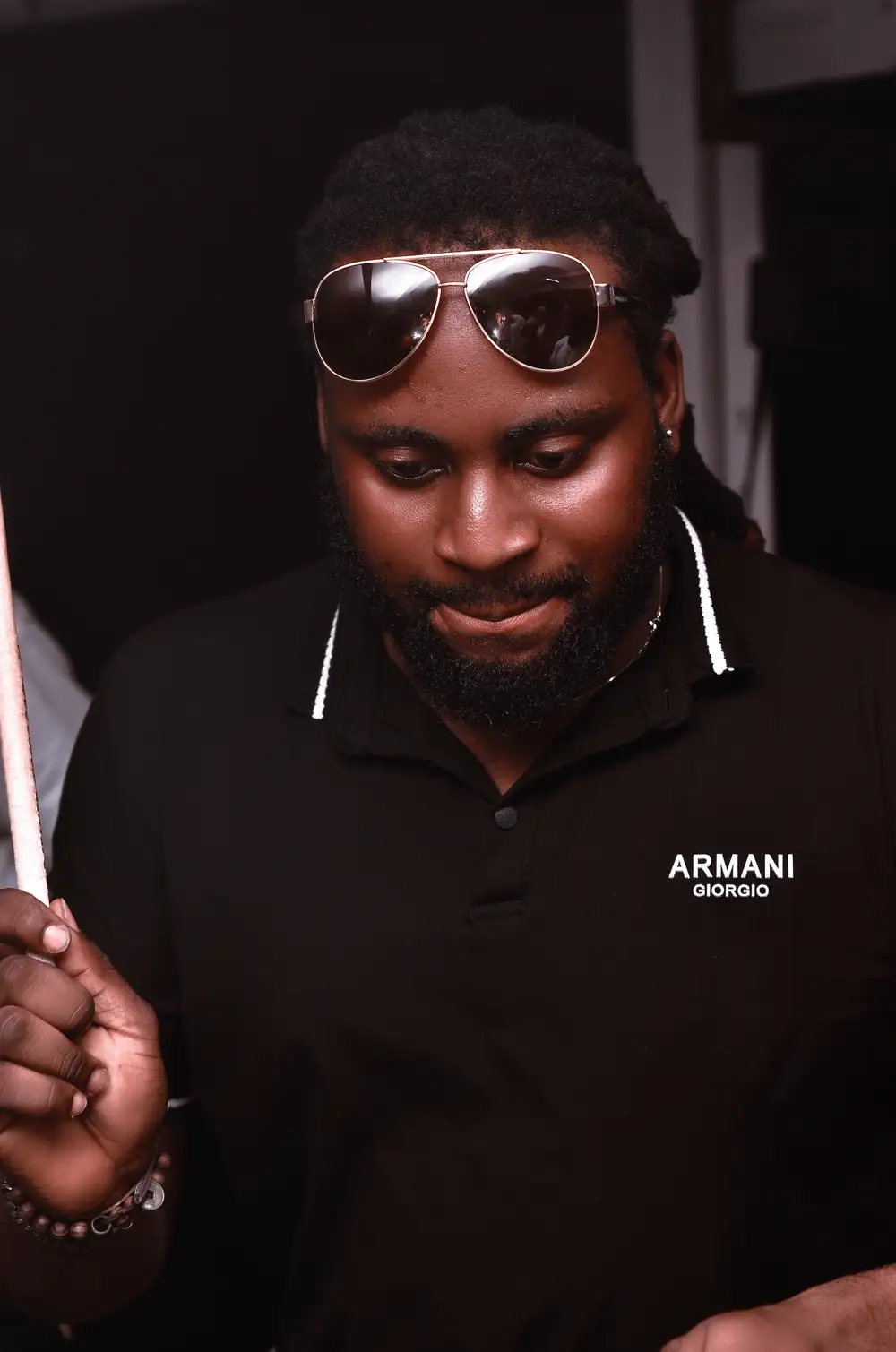 Guy wearing an Armani shirt