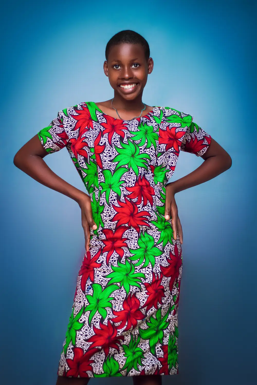 Young girl in ankara posing