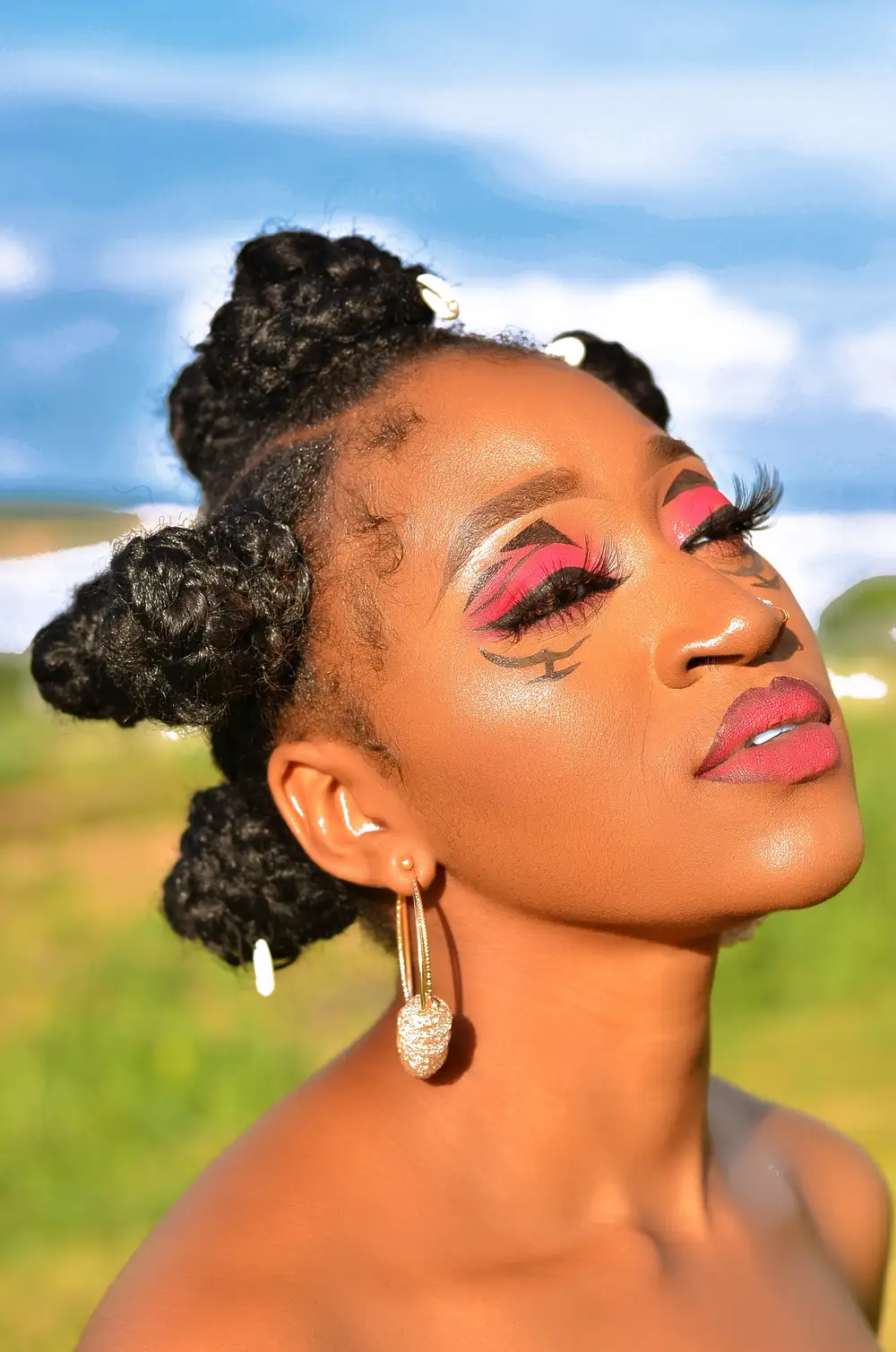 African girl being sun kissed