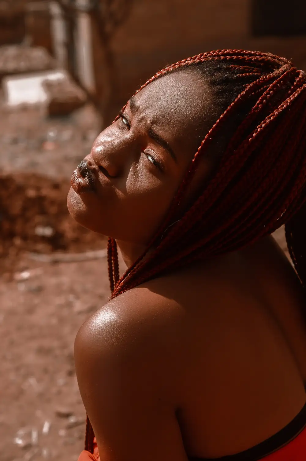 Girl with red braids