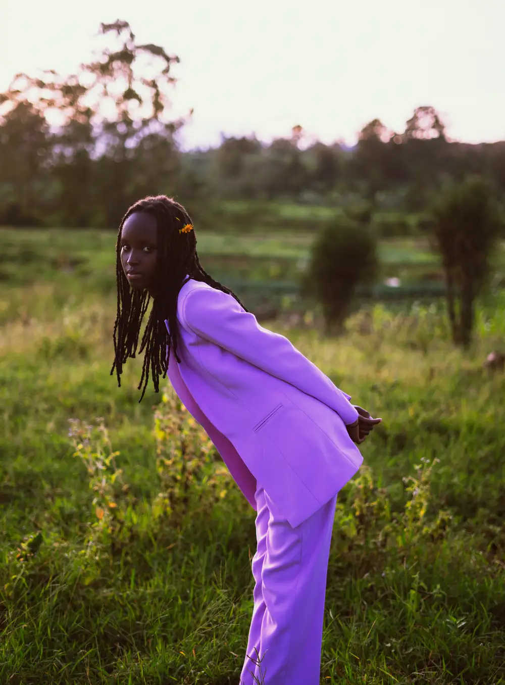 Pretty girl in purple