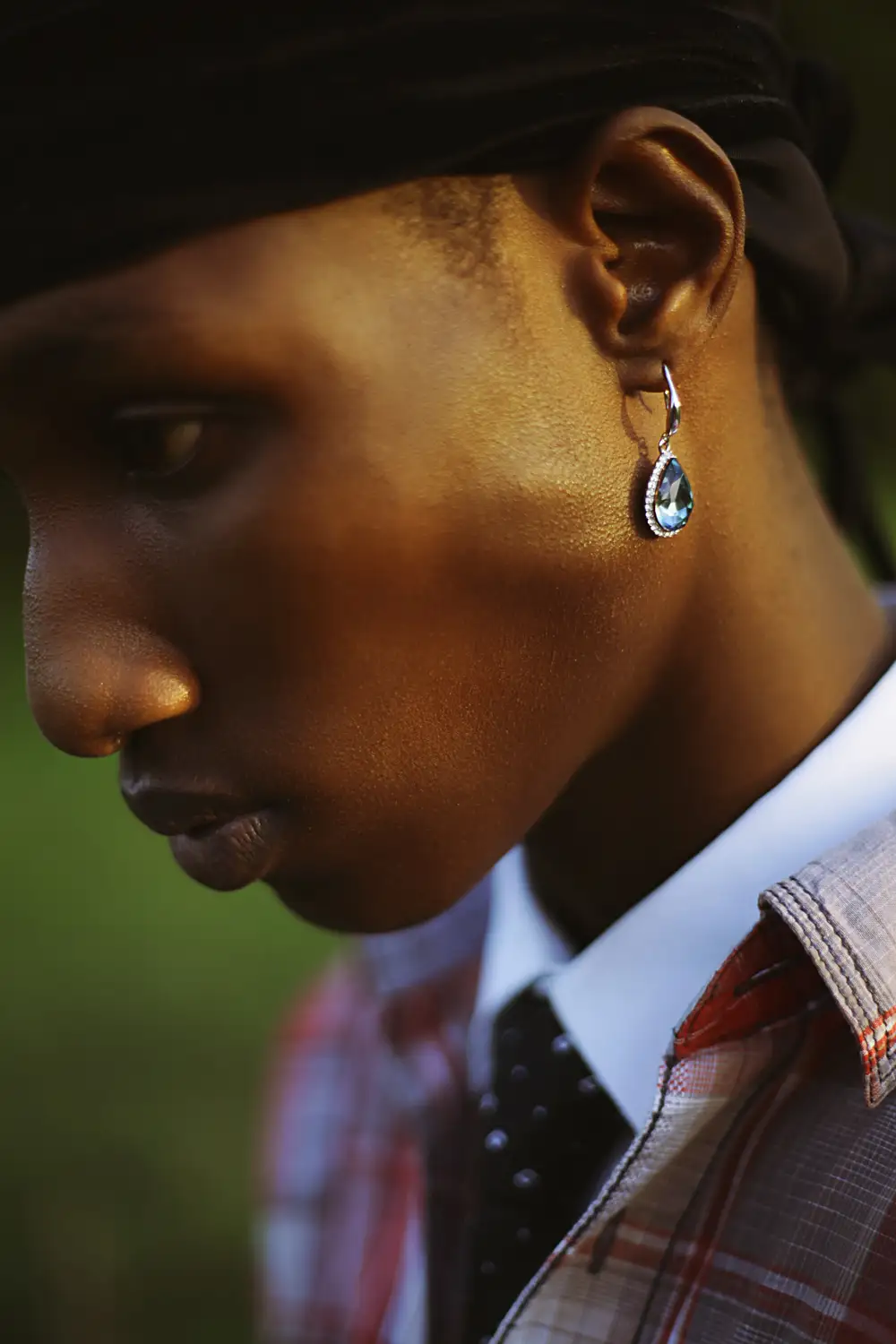 Boy wearing an earring