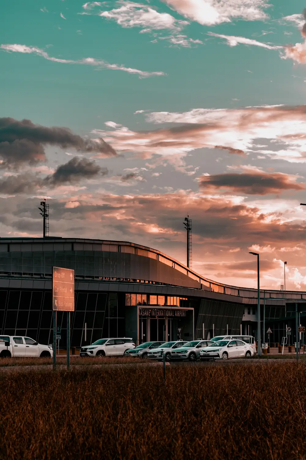 evening view of the parking lot