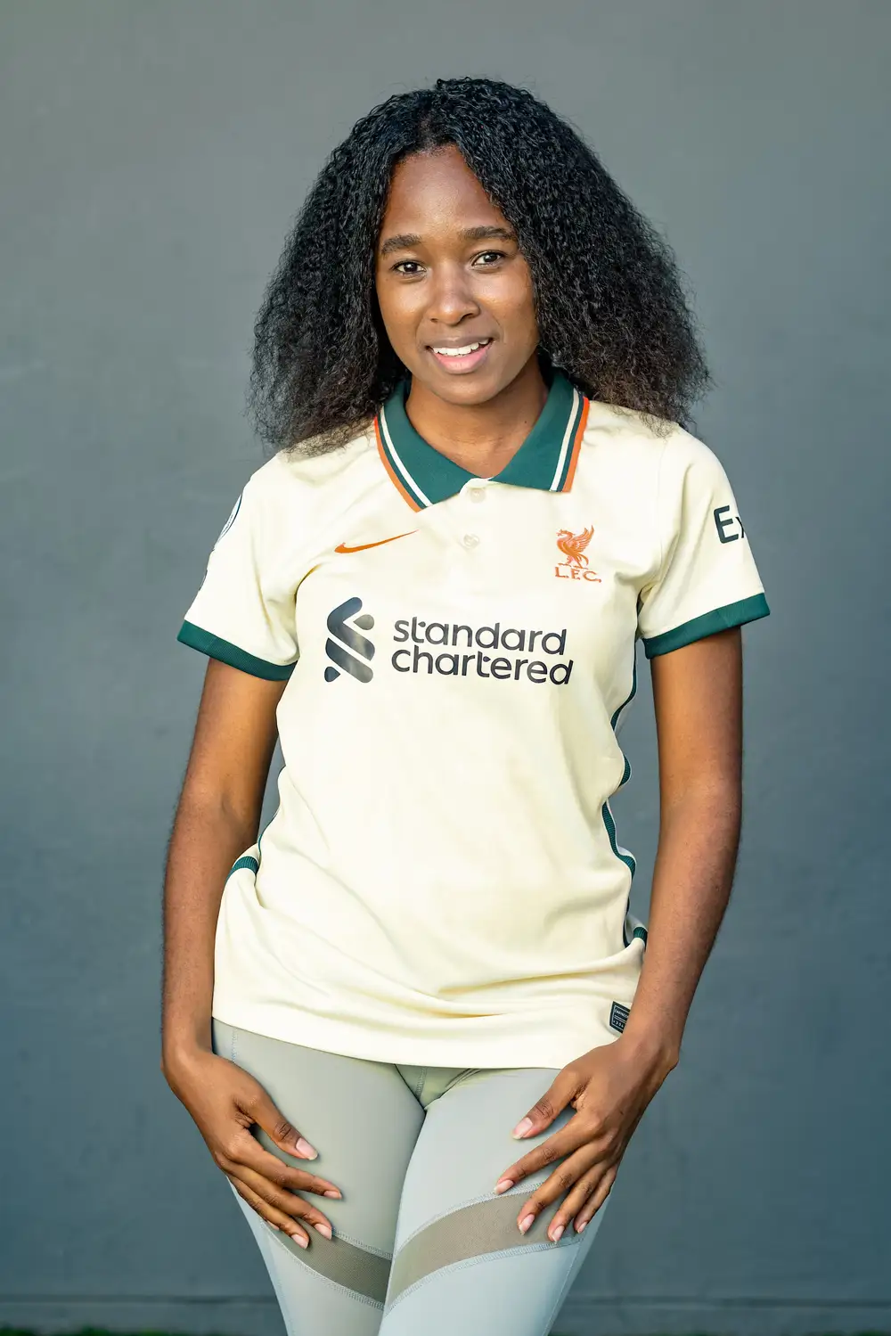 lady on liverpool jersey