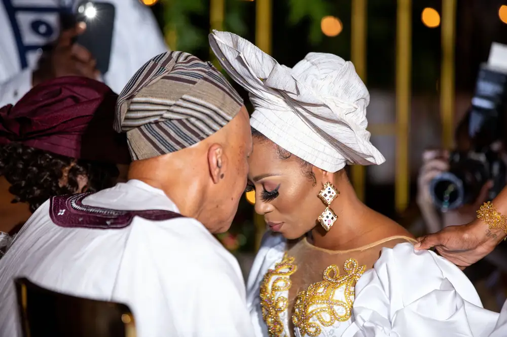 Father praying for the bride