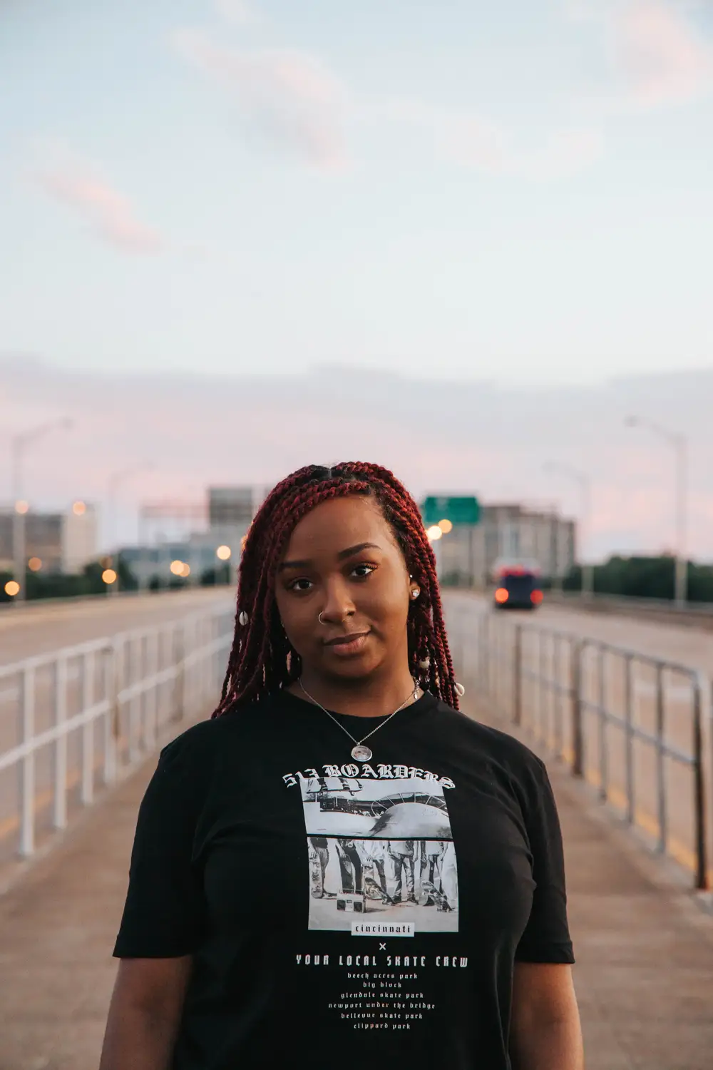 Young lady wearing a black shirt