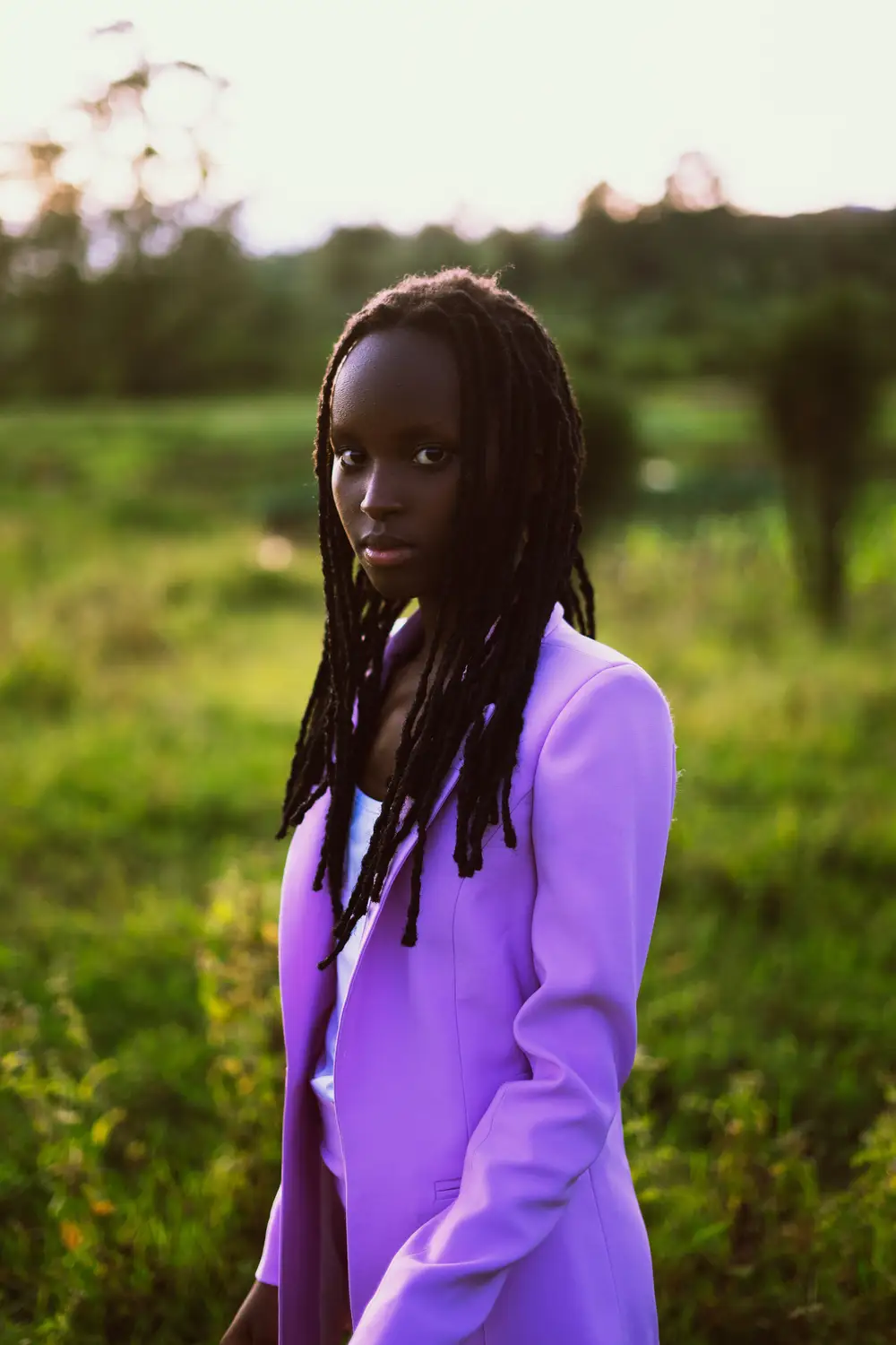 African girl on Purple jacket