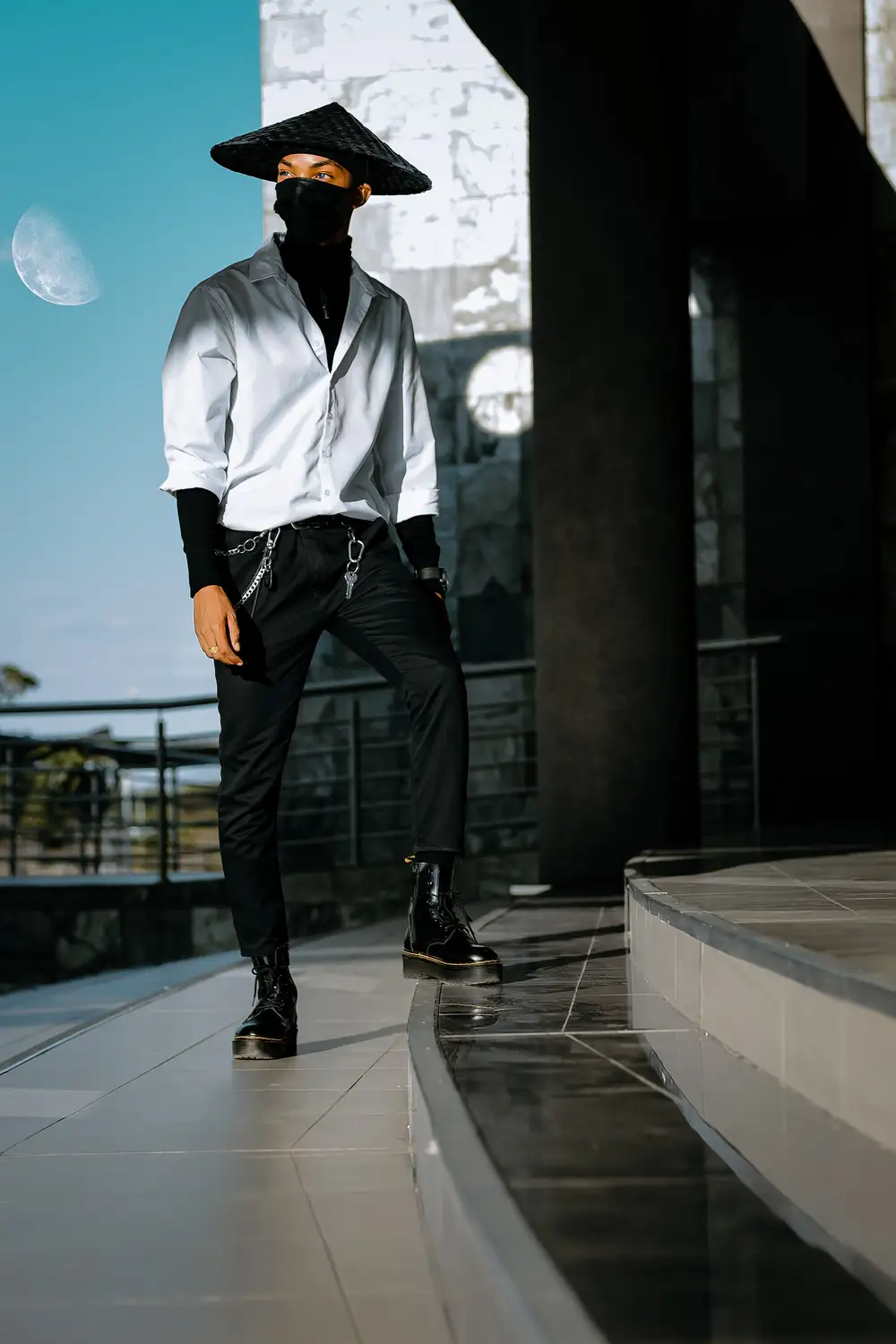 male model in white sleeve