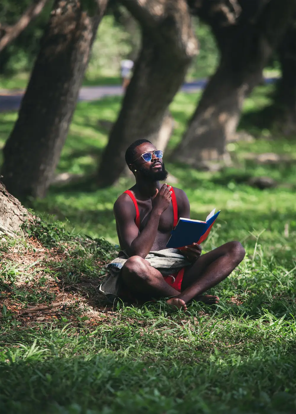 Man sitting on grass