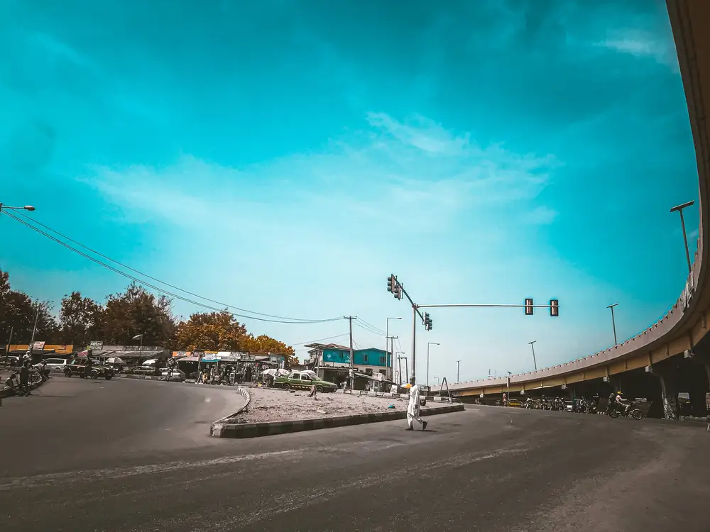 Man crossing the road