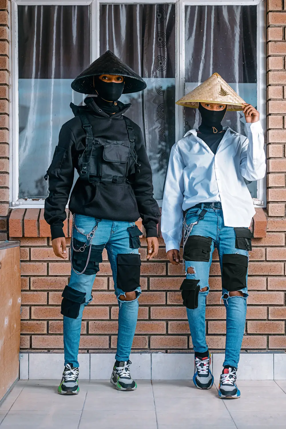 Ninja twins in jeans