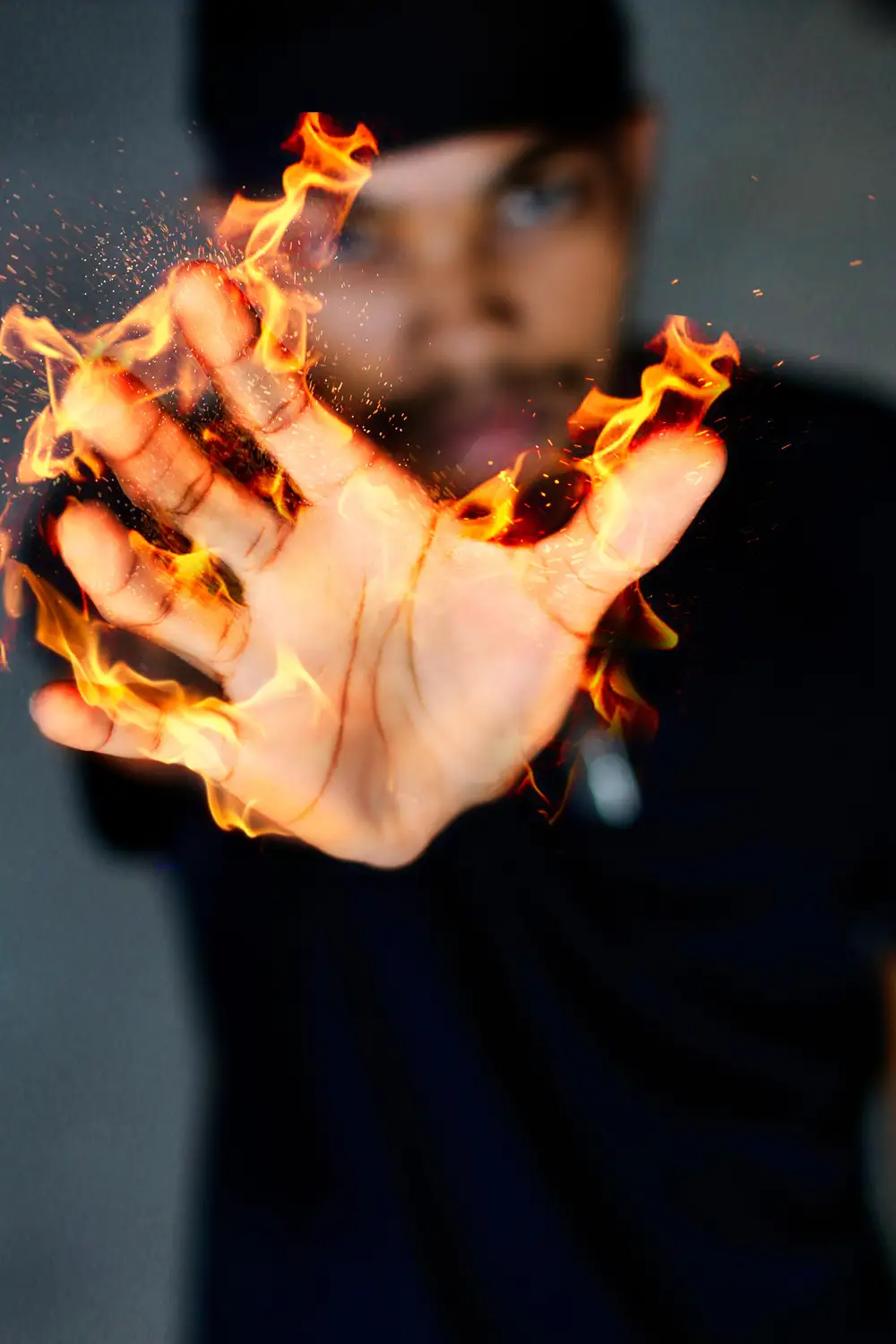 Hands on fire