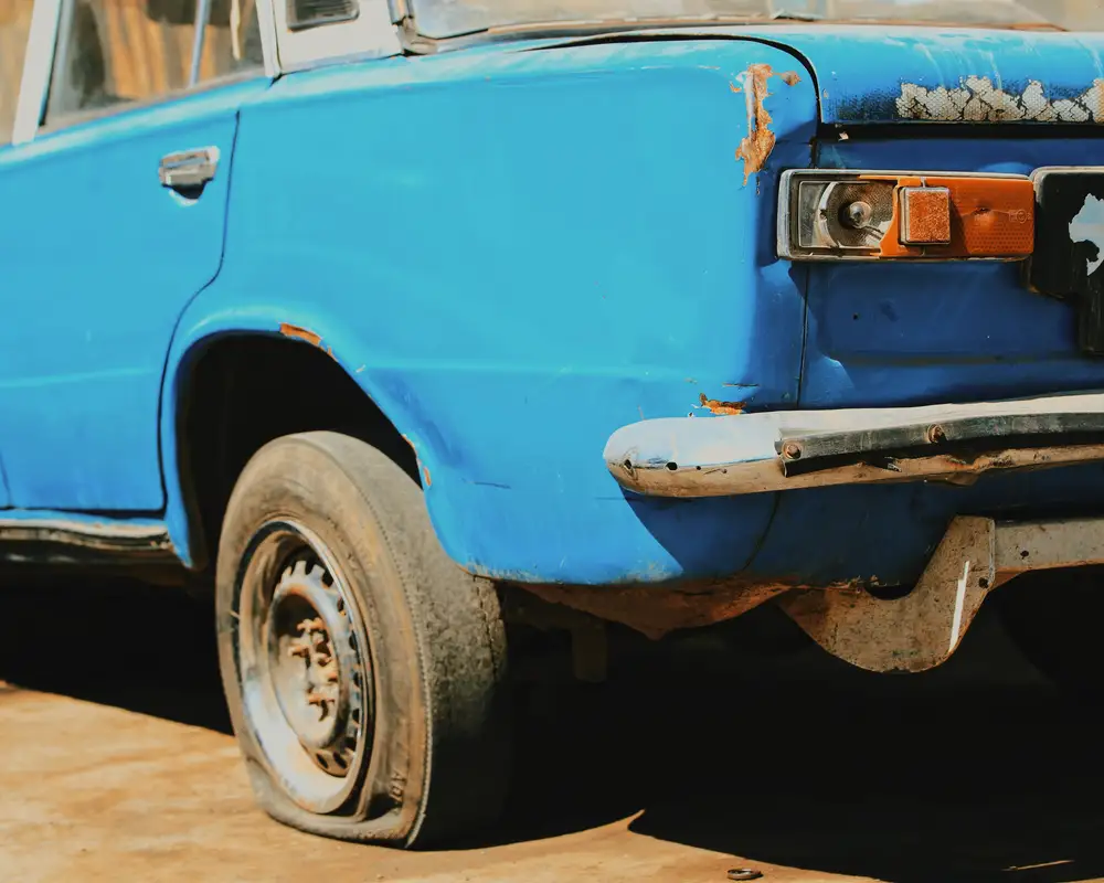 Back of a blue car