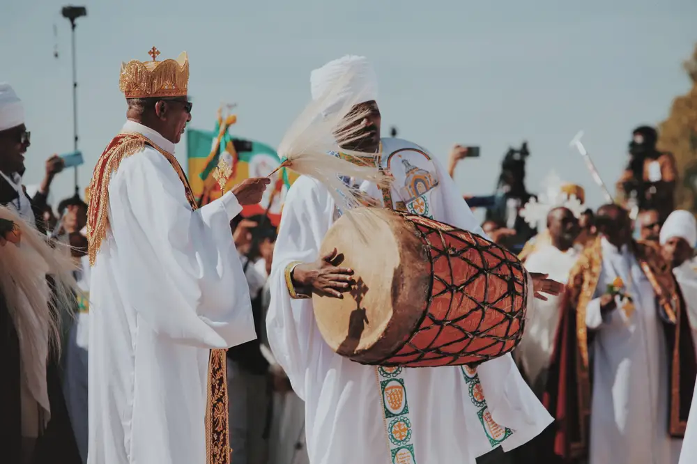 Man playing drums at a celebration