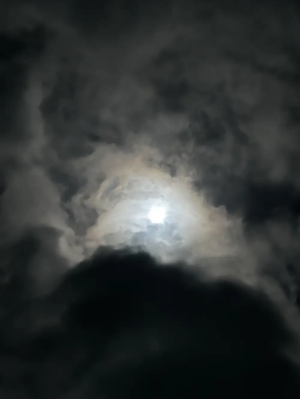 The moon through clouds