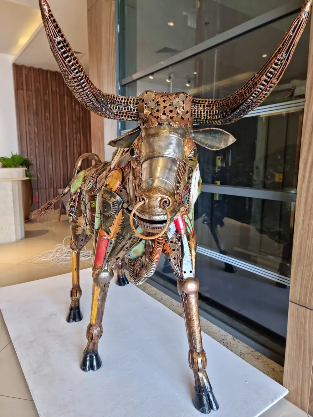 A Bull statue made with metal