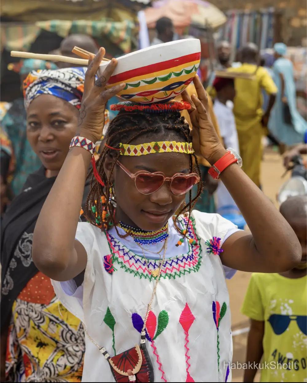 A young lady fully dressed in Fulani attire at the Ilorin Durbar Festival 2023