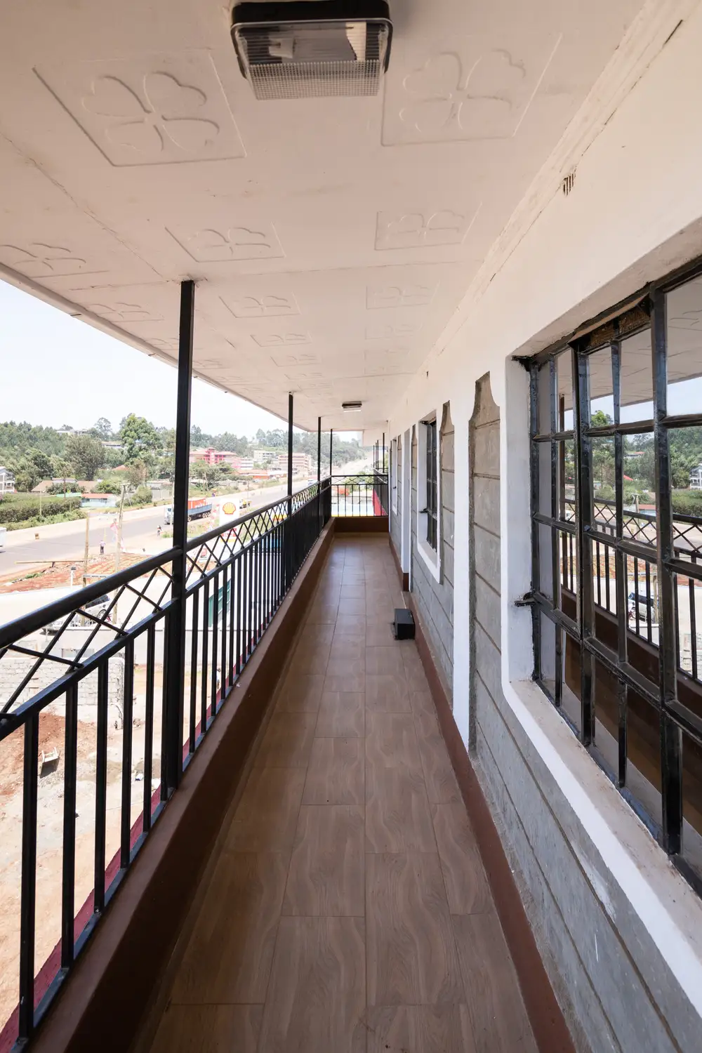 Clean storey building balcony