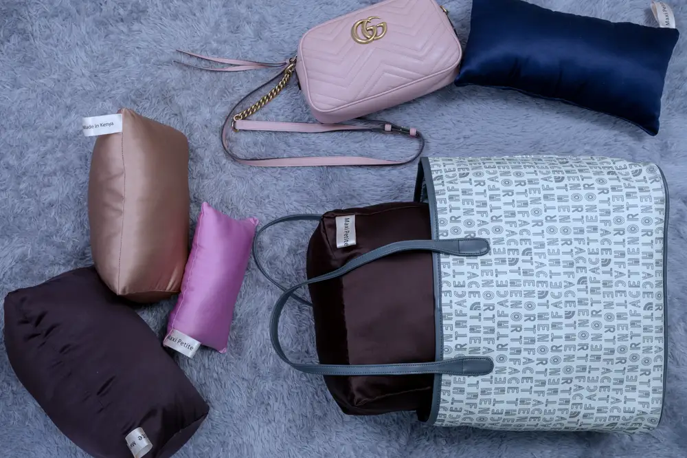 Leather bags and silk pillows