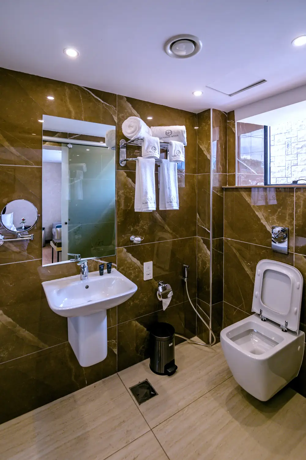 Luxury hotel bathroom and sink