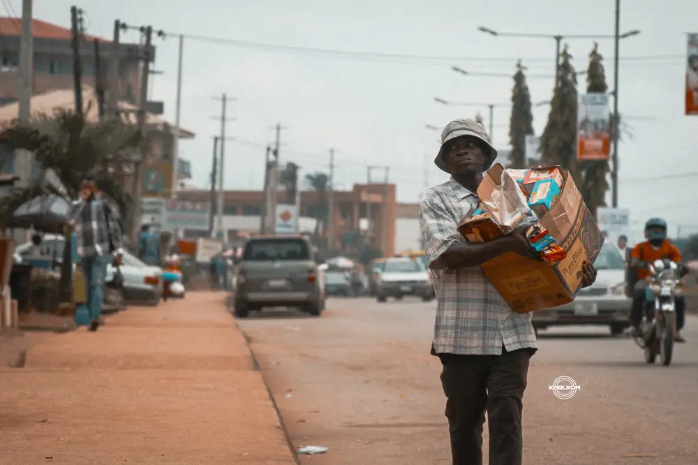 man selling snack on the street