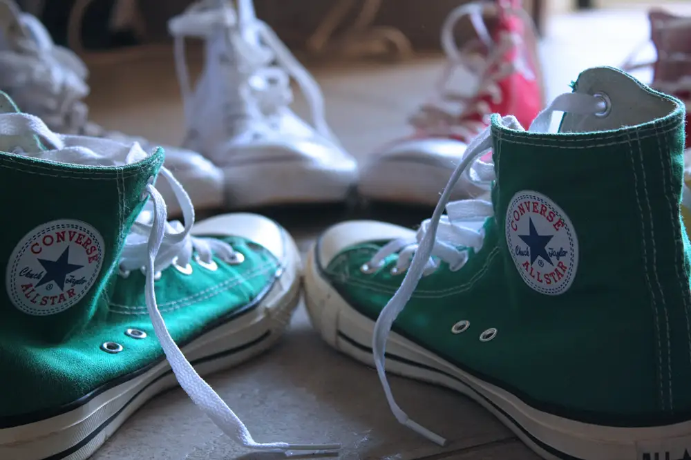 Green converse shoes