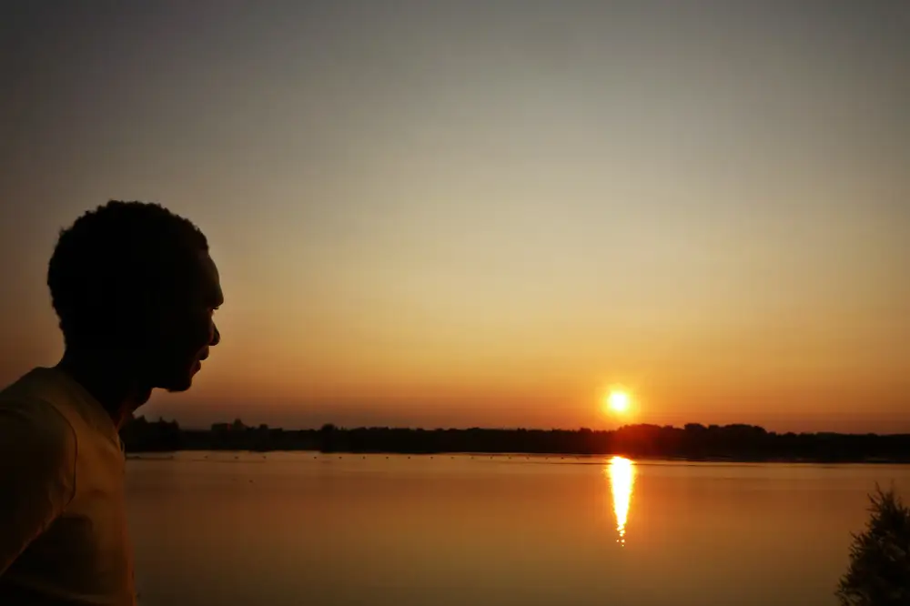 Man watching the sunset
