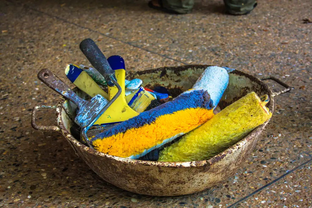 Paint tools in a bowl