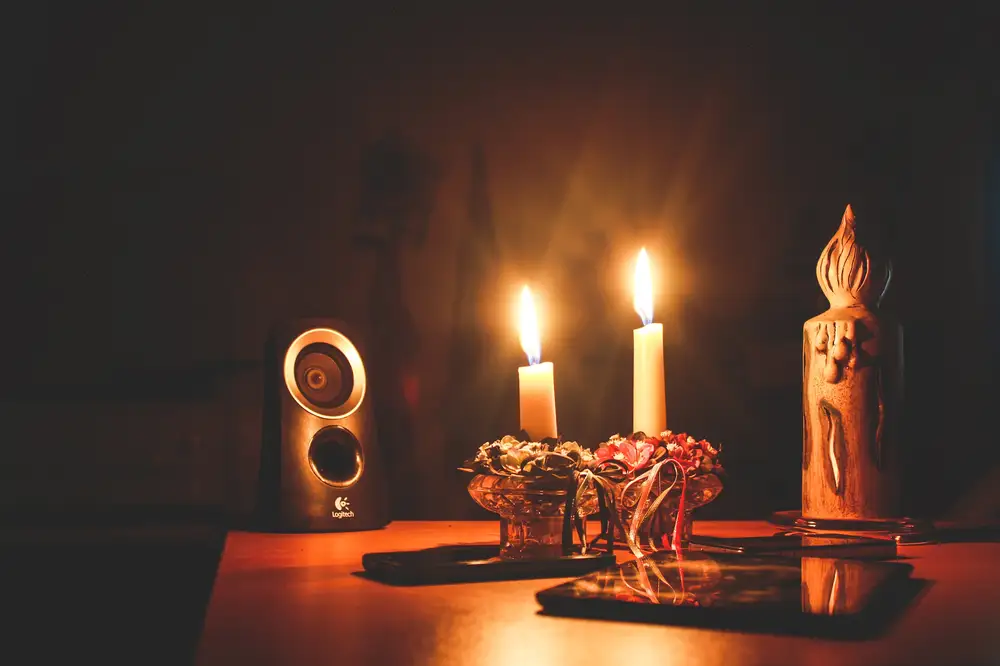 Candles on a table