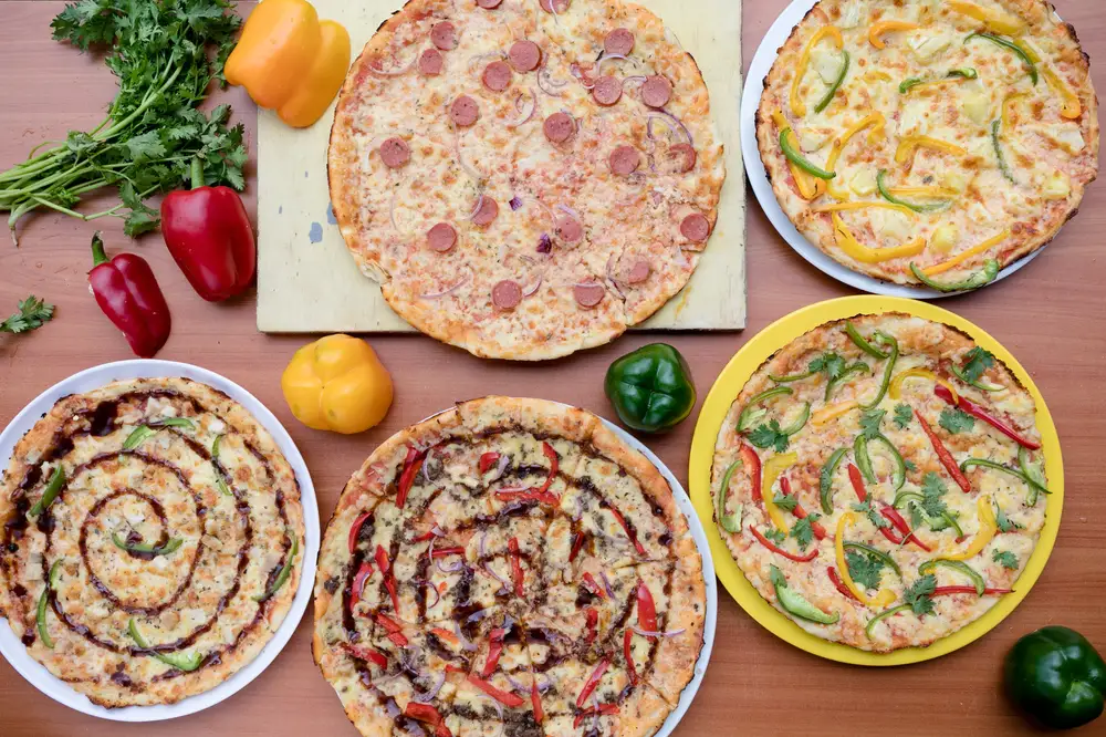 Pizzas with different toppings