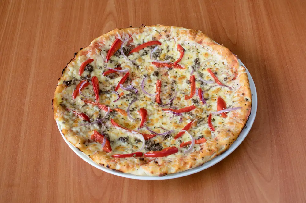 Pizza decorated with