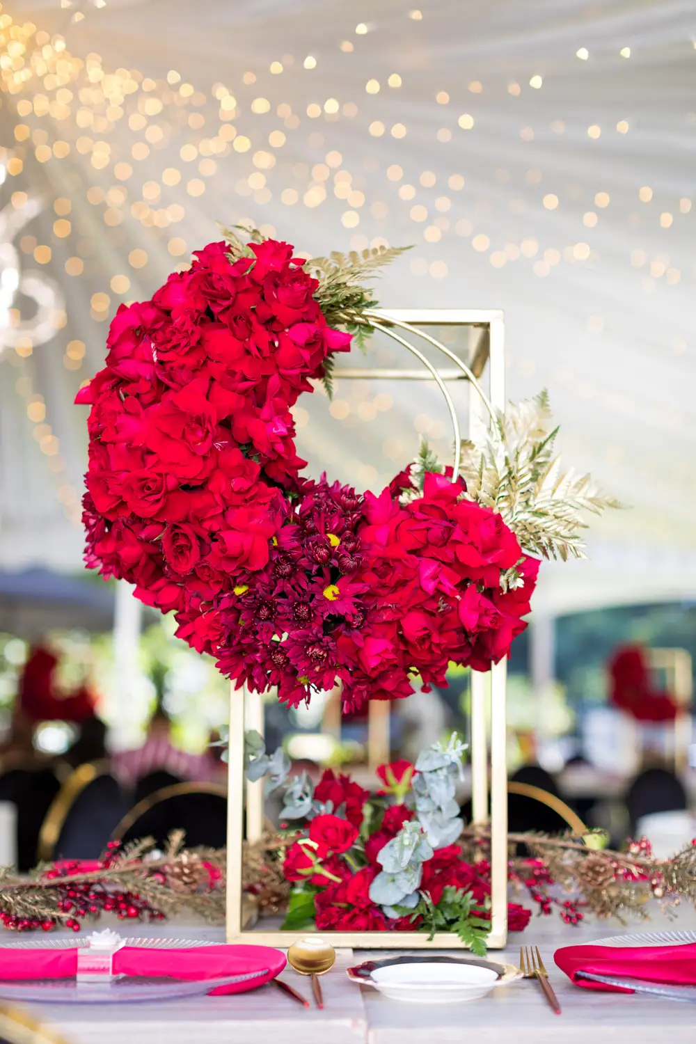 Decorative ornamental red roses