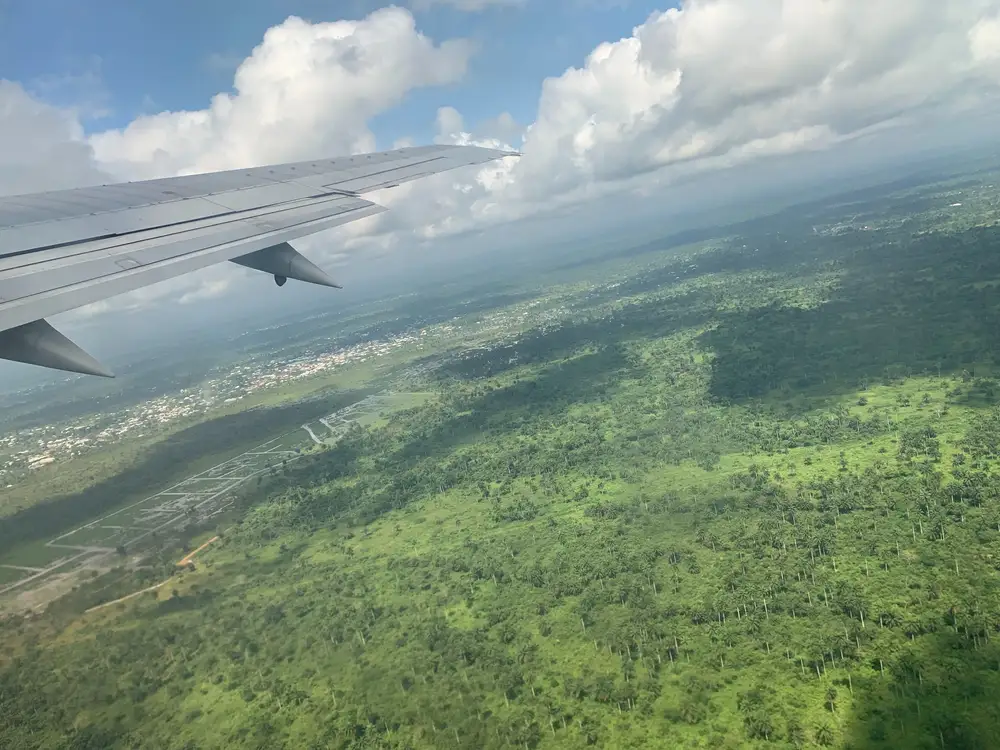 Rearview from an aeroplane