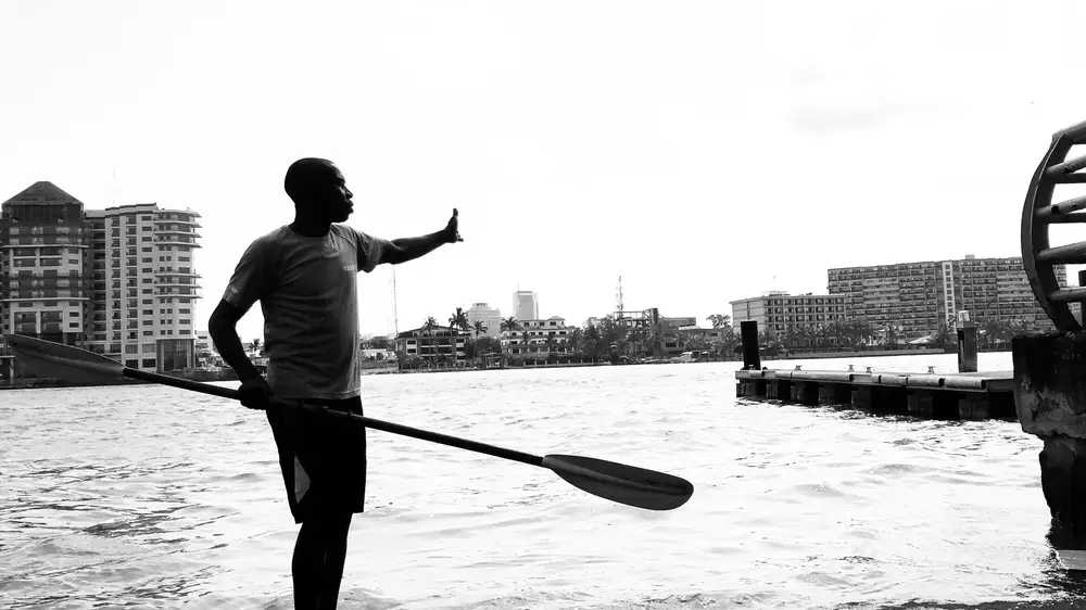 A Man with a Paddle