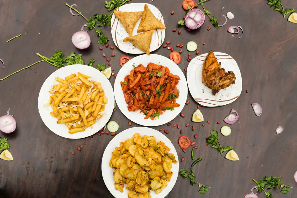 Masala chip with potatoes fries and fritters