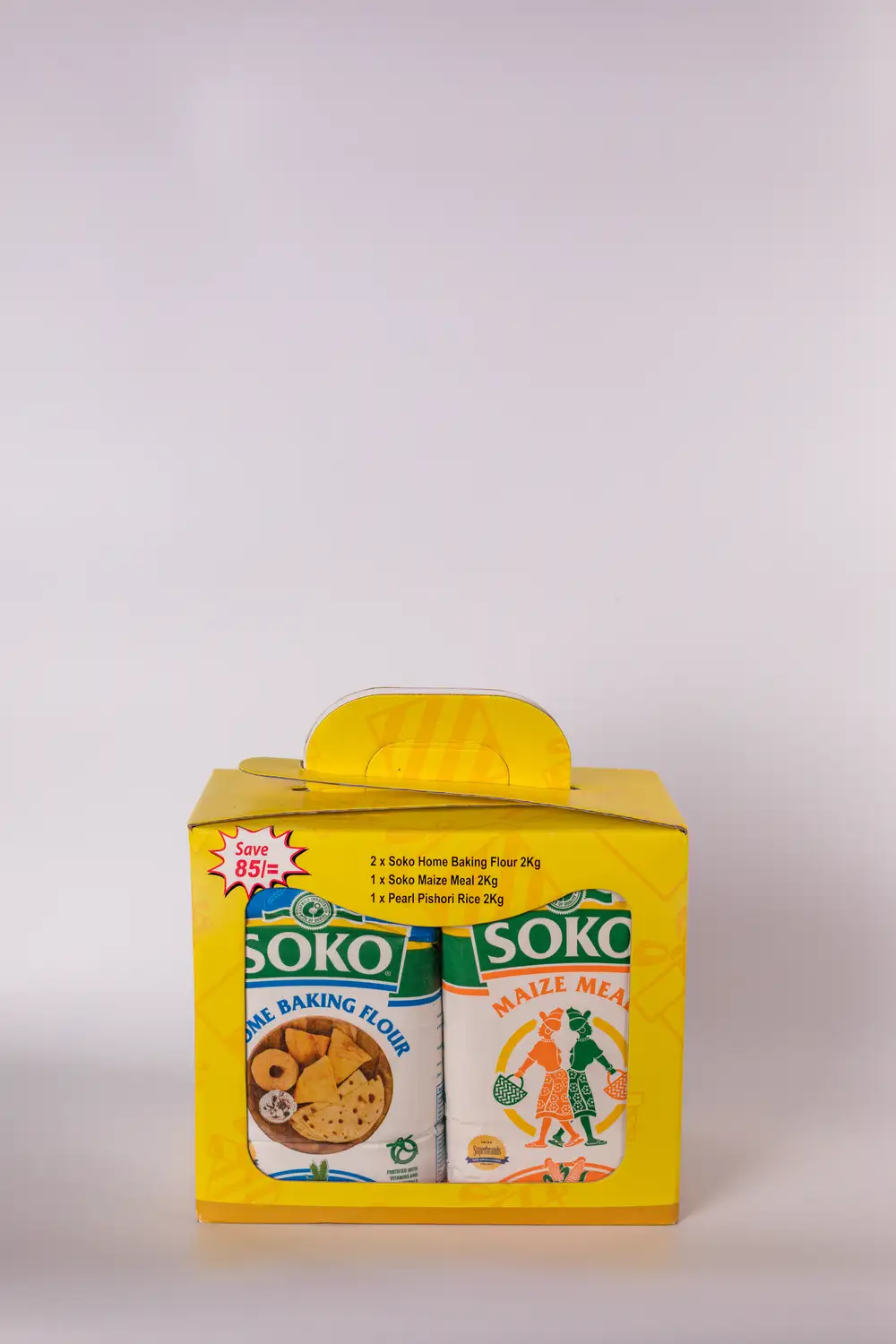 Yellow box of baking flour and cornmeal