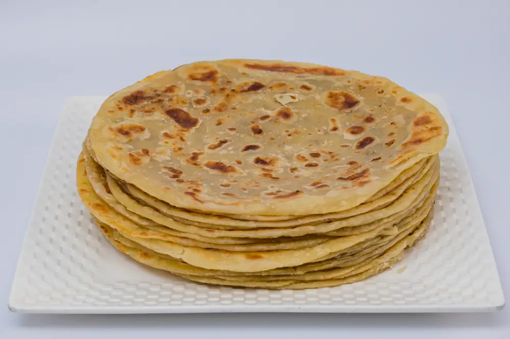 Pile of chapati in a plate