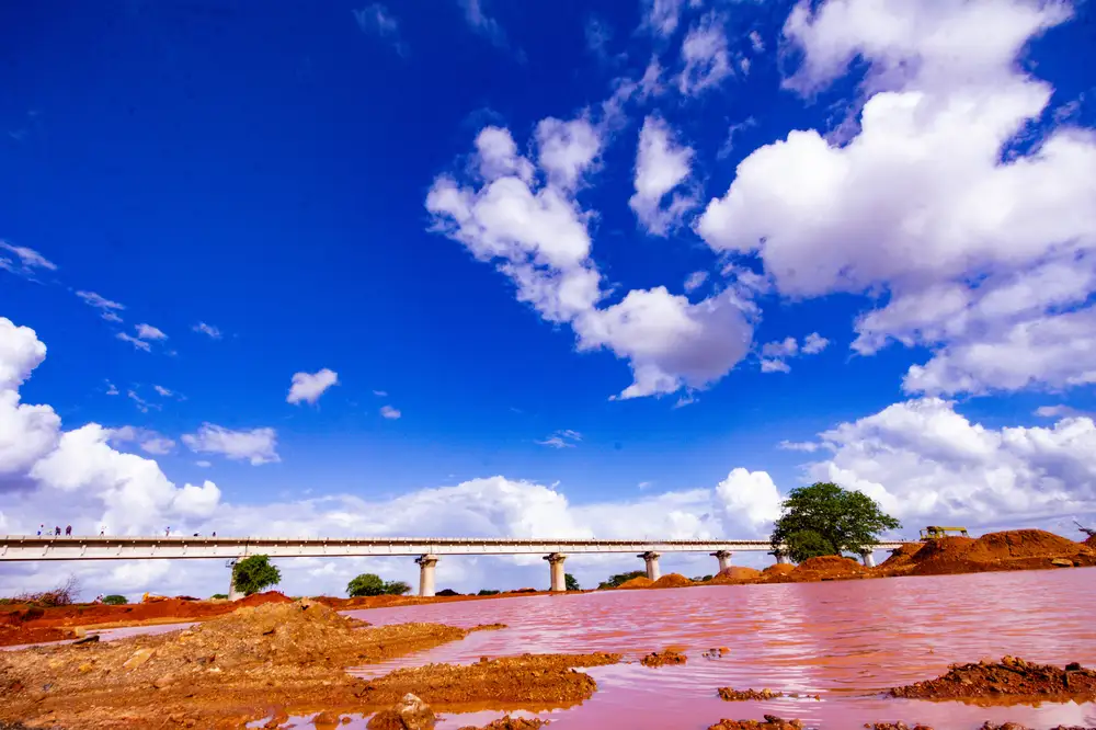 Bridge over a Red soil swamp