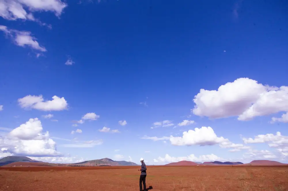 Man standing on a desert